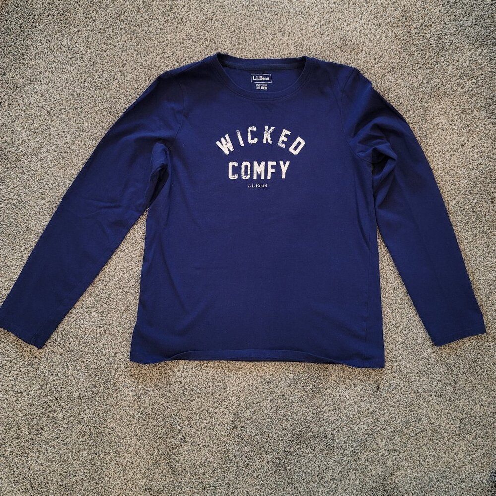 Ladies LL Bean Blue long Sleeve T-shirt  XS Reg